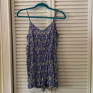 Blue and White Romper